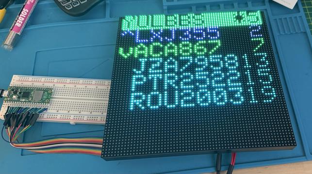 The YULBBS pixel display showing AC867 landing and Flexjet 355 taking off.