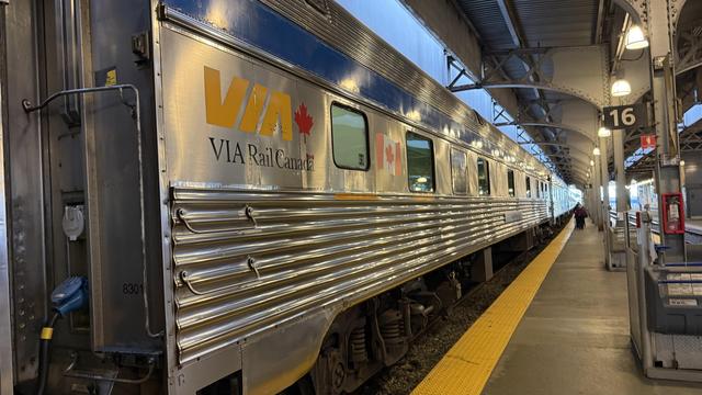 The exterior of VIA Rail train #1