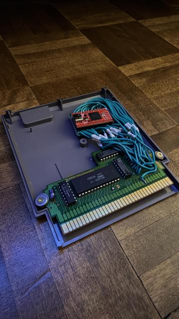 The partially-assembled NES cart.