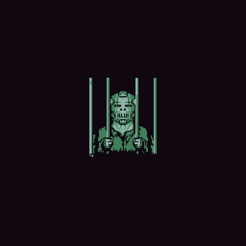 a person in an iron mask looks out from behind prison bars they are grabbing

PS: I know their hands are tiny, how do you know this isn't Donald Trump? Hmm?