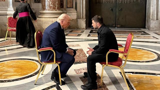 Trump and Zelenskyy hold brief meeting about Russia-Ukraine war