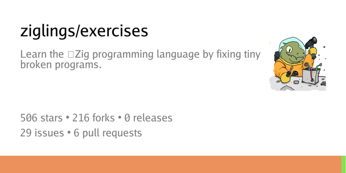 Summary card of repository ziglings/exercises