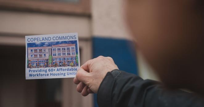 An artist's rendering of the planned Copeland Commons in downtown Astoria.