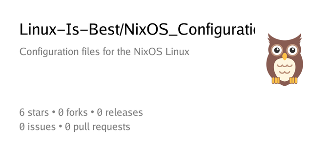 Summary card of repository Linux-Is-Best/NixOS_Configuration