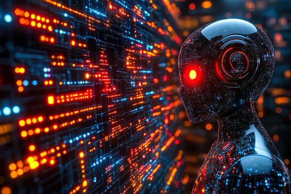 AI-Powered Zero Trust Endpoint Security System Amidst Digital Network, Futuristic Cybersecurity Architecture Concept