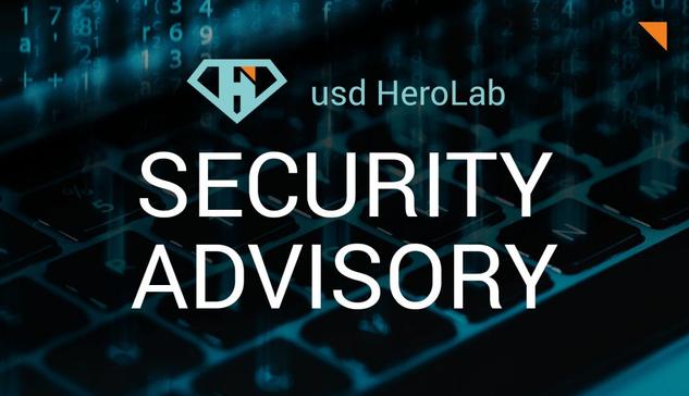 Security Advisory, weiße Schrift auf dunklem Hintergrund