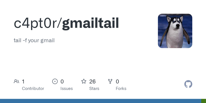 tail -f your gmail. Contribute to c4pt0r/gmailtail development by creating an account on GitHub.