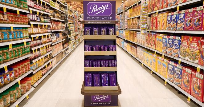 Purdys Chocolatier says the buy Canadian movement has generated so much demand for its products that it decided to sell them outside its own stores for the first time in its 118-year-old history. A Purdys display is seen in a grocery store in this undated handout image. THE CANADIAN PRESS/Handout - Purdys Chocolatier (Mandatory Credit)