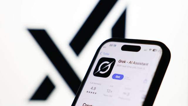 The Grok app on the Apple App Store. | Jakub Porzycki/NurPhoto via Getty Images