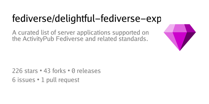 Summary card of repository fediverse/delightful-fediverse-experience