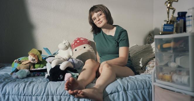 MJ Cocking, who began chatting with an A.I. version of a Teenage Mutant Ninja Turtle, in her room in Michigan.