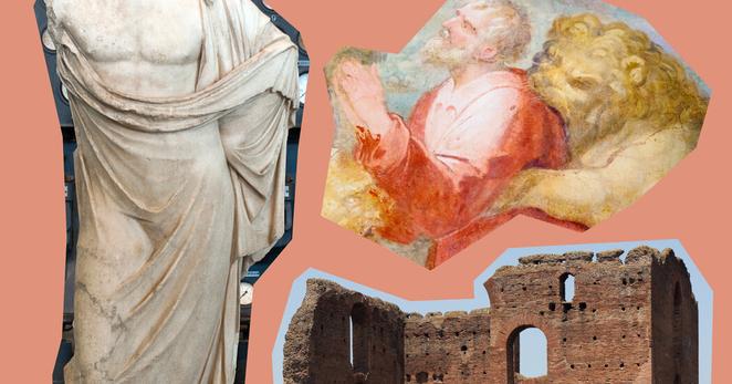Clockwise from left: Centrale Montemartini museum; Santo Stefano Rotondo; Villa dei Quintili.