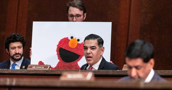 Representative Robert Garcia, a Democrat of California, referred to the character Elmo during a congressional hearing about funding for public broadcasting in March.