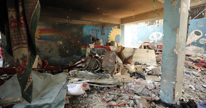 Al-Zeitoun C school in Gaza City, which an Israeli airstrike hit on September 21, 2024, killing at least 34 displaced Palestinians, including at least 21 children, who were sheltering there.