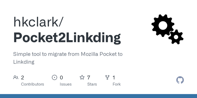 Simple tool to migrate from Mozilla Pocket to Linkding - hkclark/Pocket2Linkding