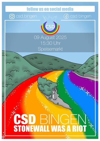 CSD Bingen
09.08.2025 ab 15:30 Uhr
Start am Speisemarkt