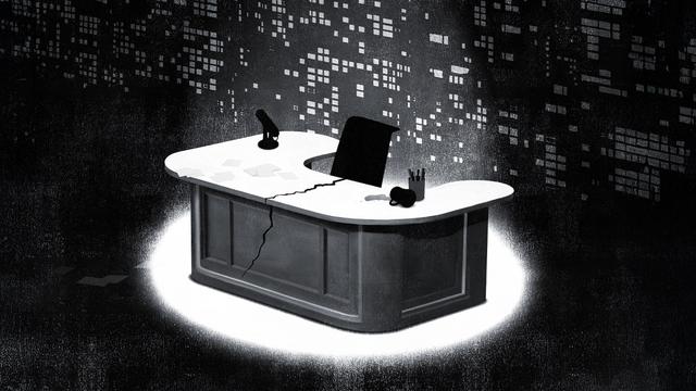 Illustration of a Late Night Show host desk