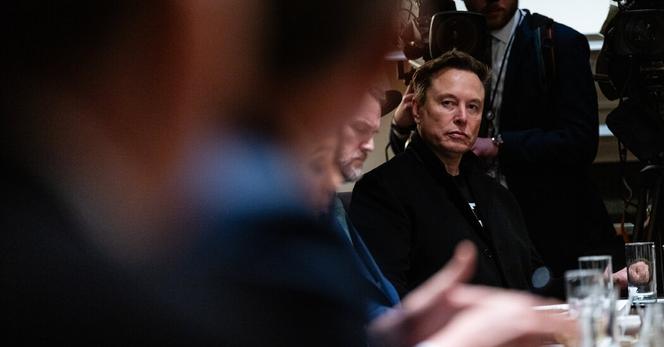 Elon Musk during a cabinet meeting at the White House in April. He has feuded with Apple and OpenAI before. 