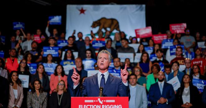 More than a dozen Border Patrol agents turned up in downtown Los Angeles on Thursday outside a museum where Gov. Gavin Newsom was holding a news conference.