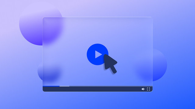 Illustration of a video player and a cursor over the play button