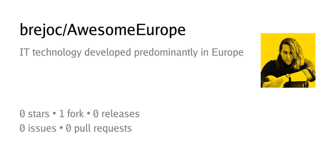 Summary card of repository brejoc/AwesomeEurope