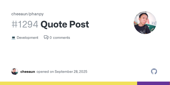 Quote post Official docs: https://docs.joinmastodon.org/user/quote-posts/ Official PR: mastodon/documentation#1710 Basic cases Quote button/menu mastodon/mastodon#35822 Quotes count mastodon/mastod...