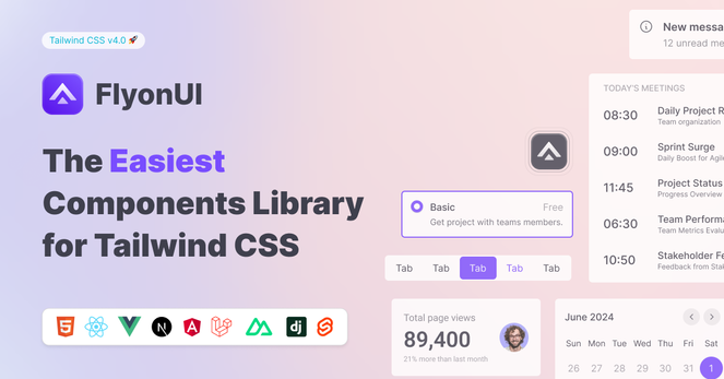 FlyonUI - Free Tailwind CSS UI Components Library