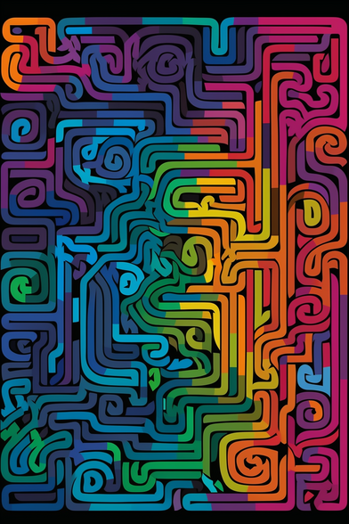A lowbrow pop surrealist maze, vector illustration