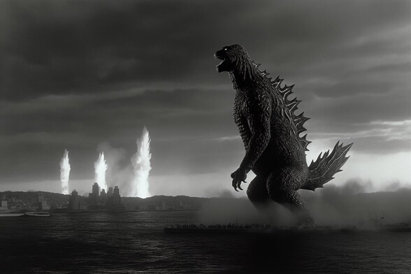Godzilla at night
