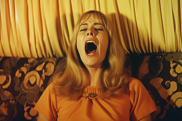A screaming woman