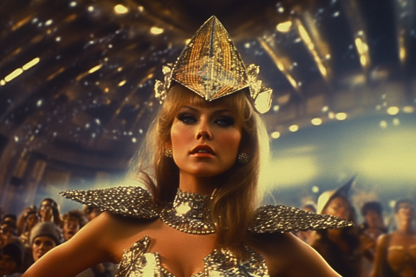Space princess looking either impressed or unimpressed, can’t tell which