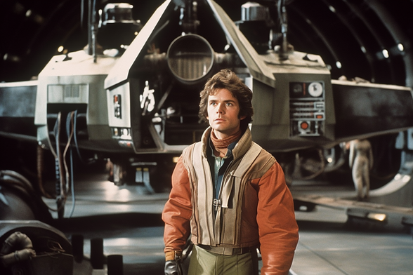A starfighter in front of his gunstar