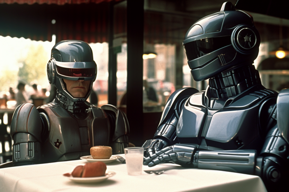 RoboCop 1 to RoboCop 2: “hey mate, you want that muffin?”