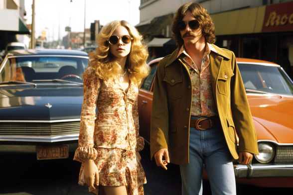 Two cool young people in the 1970s