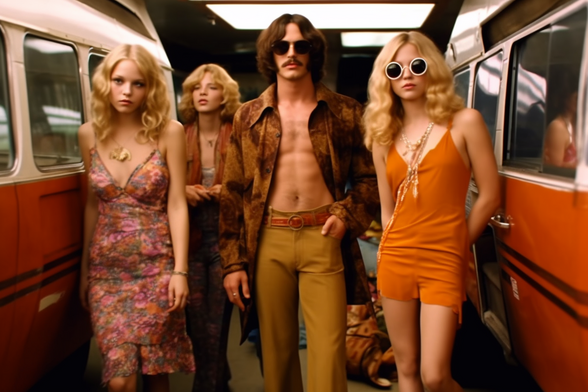 Four cool young people in the 1970s