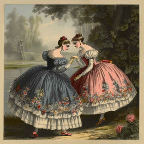 Two fashionable young ladies