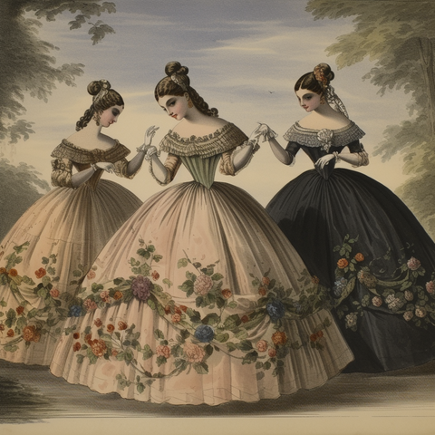 Three fashionable young ladies