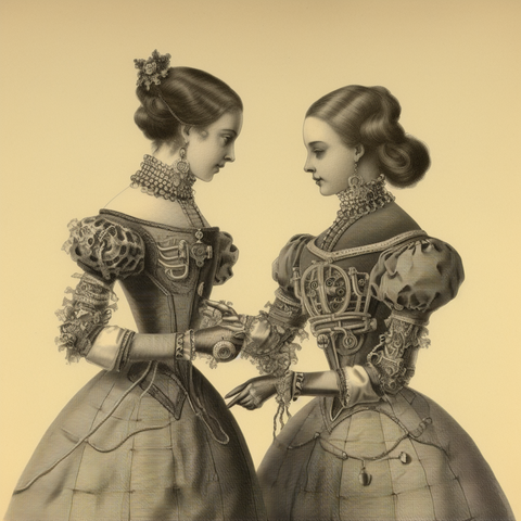Two fashionable young cyborg ladies