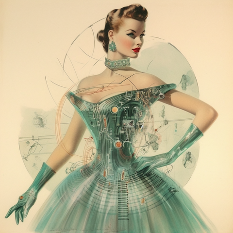 An elegant cyborg lady