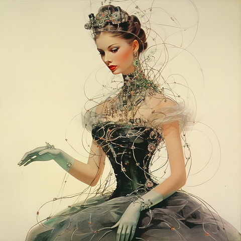 An elegant cyborg lady