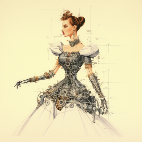 An elegant cyborg lady