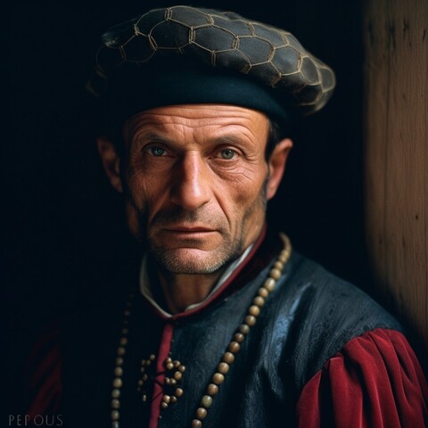 photo, portrait of a man, by Quentin Matsys, 50mm, f1.4, natural light