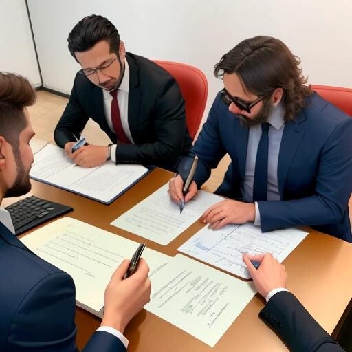 Image with seed 1534938940 generated via Stable Diffusion through @stablehorde@sigmoid.social. Prompt: a realistic scene of Mastodon instance admins signing an NDA for Meta's attorneys before the secret project92 meeting.#Project92 #Barcelona #Meta #Mastodon #Fediverse #AI, TotempunkAI###, worst quality, low quality:1.4), EasyNegative, bad anatomy, bad hands, cropped, missing fingers, missing toes, too many toes, too many fingers, missing arms, long neck, Humpbacked, deformed, disfigured, poorly drawn face, distorted face, mutation, mutated, extra limb, ugly, poorly drawn hands, missing limb, floating limbs, disconnected limbs, malformed hands, out of focus, long body, monochrome, symbol, text, logo, door frame, window frame, mirror frame