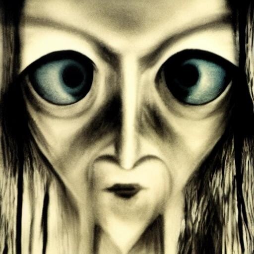 Image with seed 2101710873 generated via Stable Diffusion through @stablehorde@sigmoid.social. Prompt: the hills have eyes. 