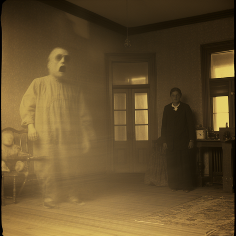A large ghost moans in pain
