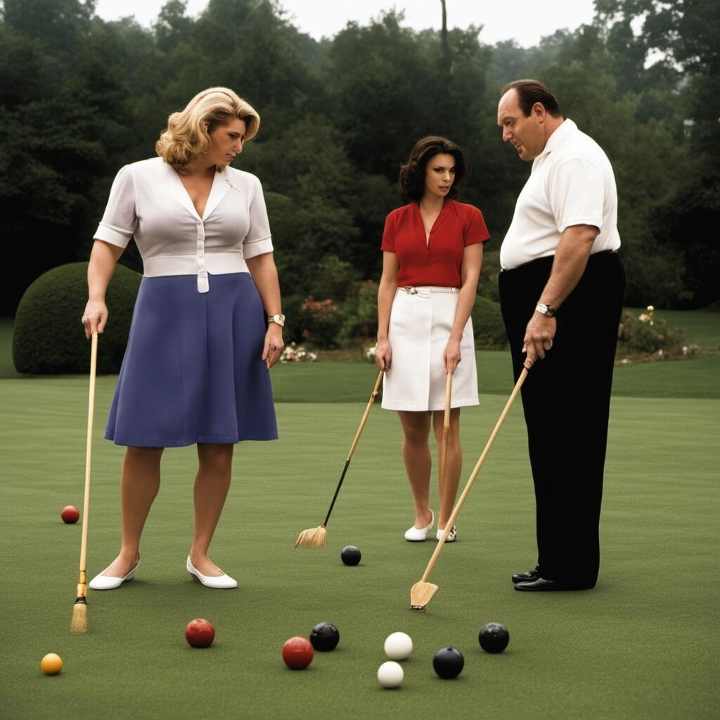 featured tony soprano playing croquet with the three heathers