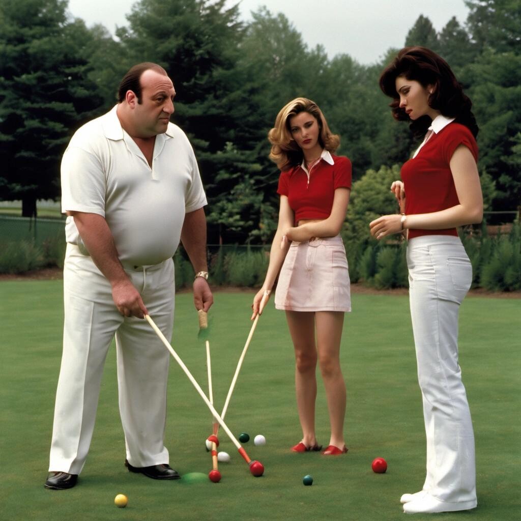 featured tony soprano playing croquet with the three heathers