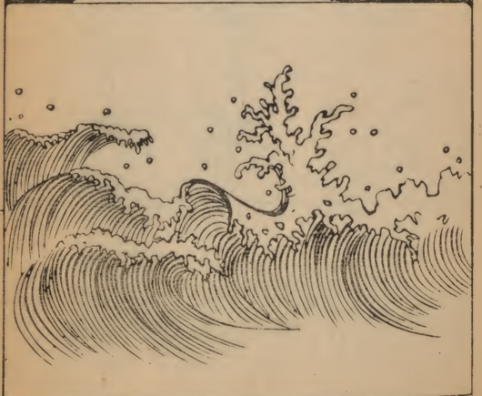 illustration of ocean waves with foam