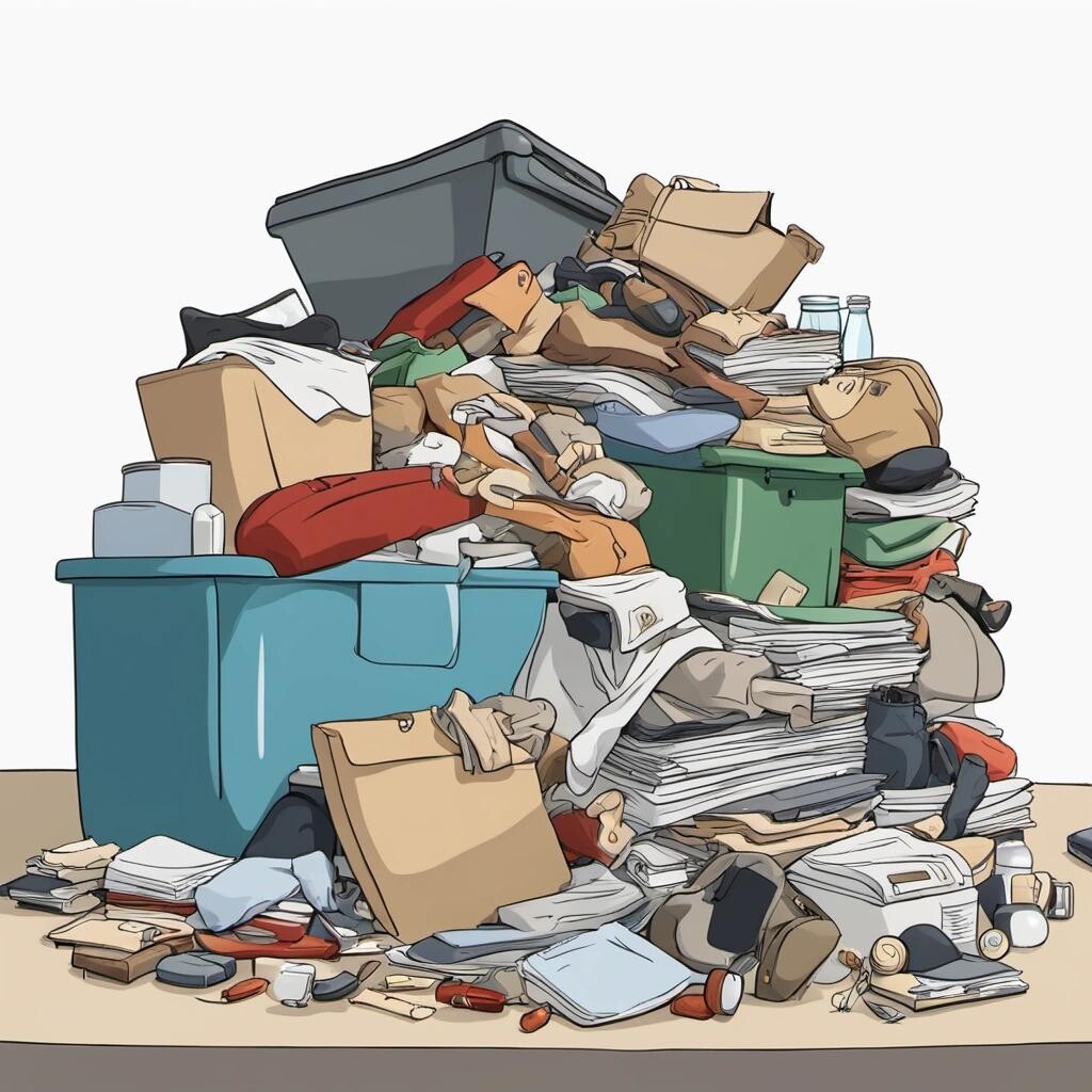 Image with seed 4050074864 generated via Stable Diffusion through @stablehorde@sigmoid.social. Prompt: a pile of stuff with stuff piled on top of the stuff piled on the stuff pile
