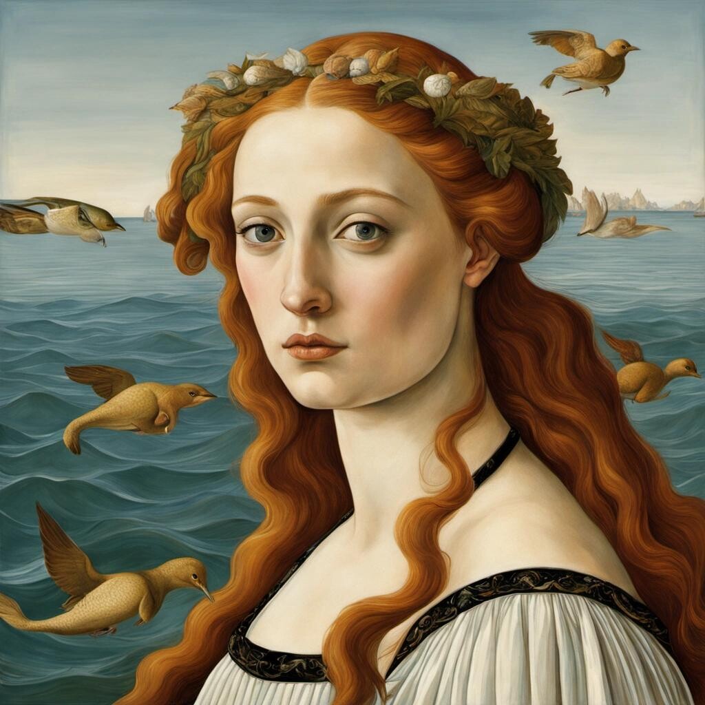 featured: Sansa Stark as The Birth of Venus by Sandro Botticelli